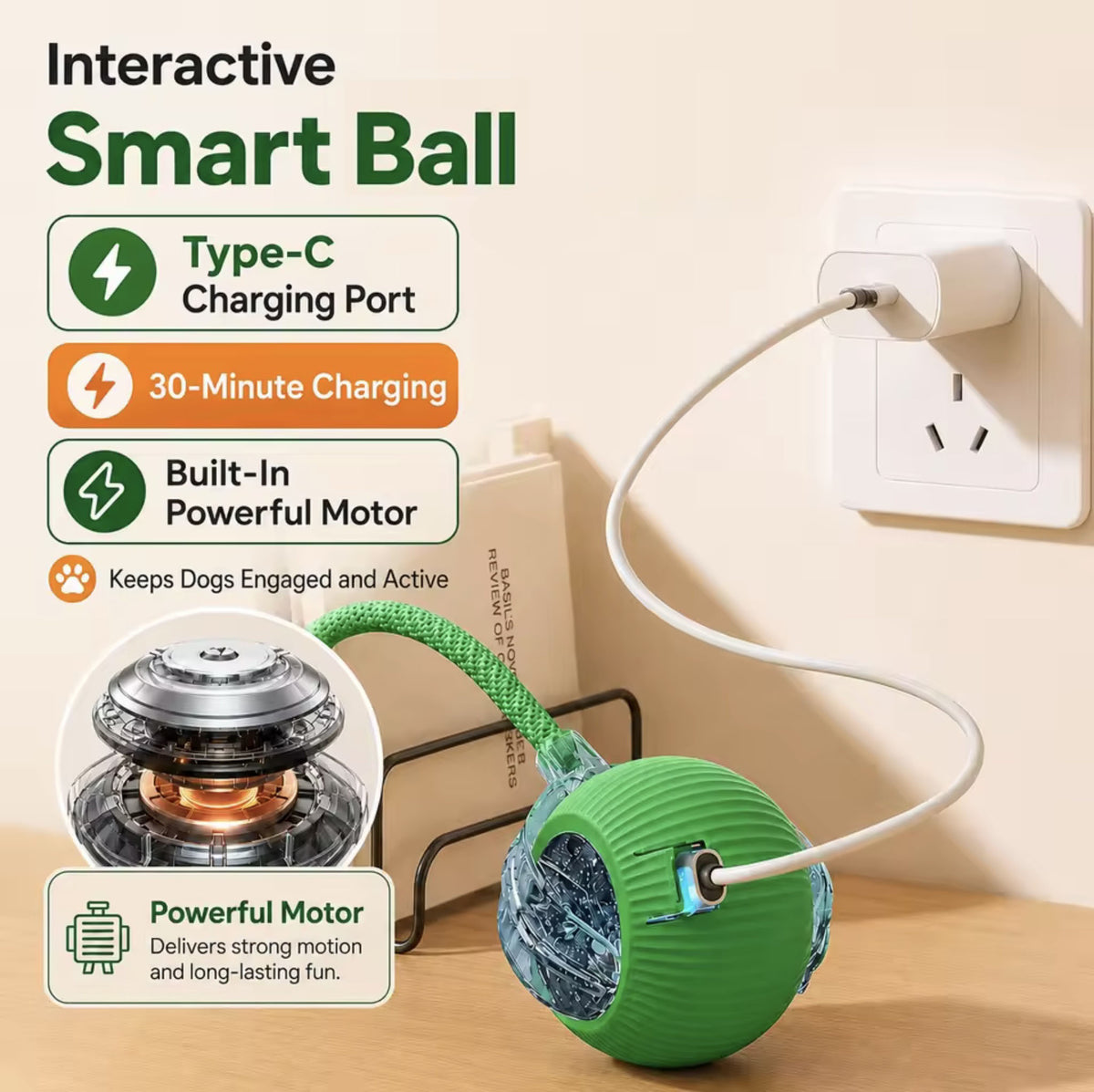 Interactive Ball Toy - Automatic Rolling