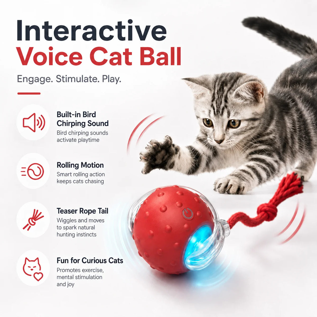 Interactive Ball Toy - Automatic Rolling