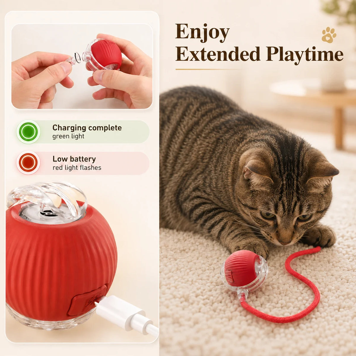 Interactive Ball Toy - Automatic Rolling
