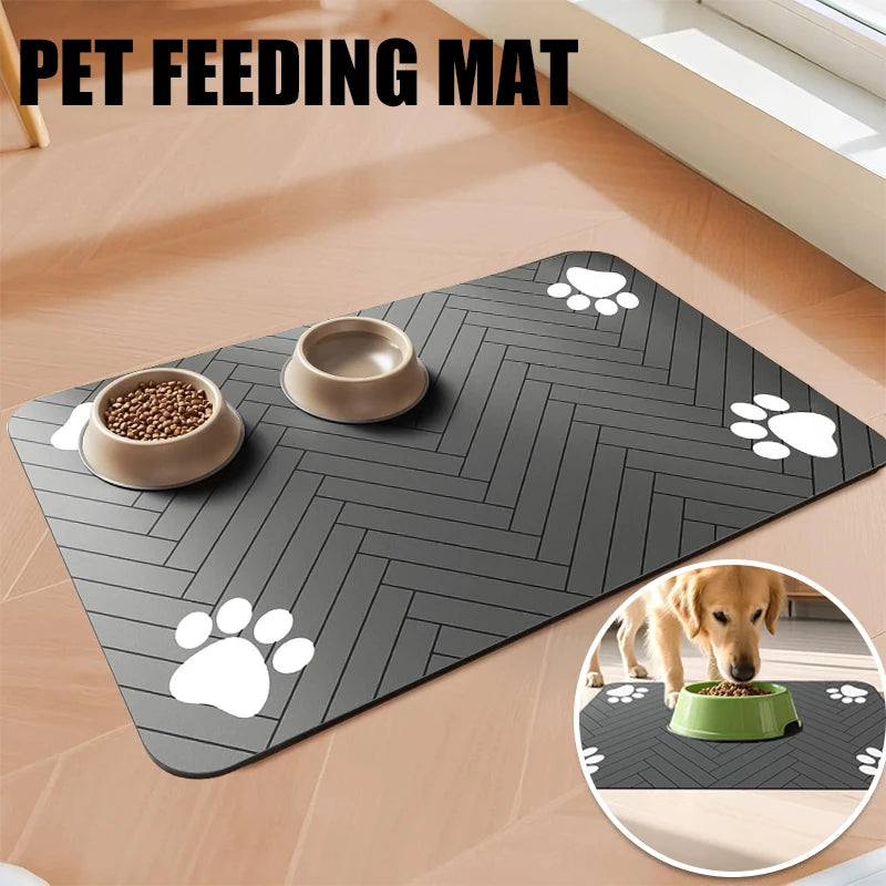 Absorbent Pet Feeding Mat with Non-Slip Backing