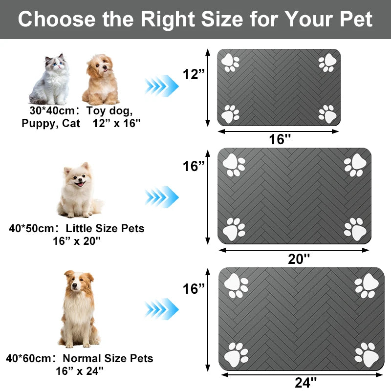 Absorbent Pet Feeding Mat with Non-Slip Backing
