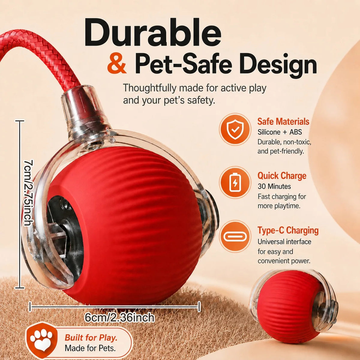 Interactive Ball Toy - Automatic Rolling