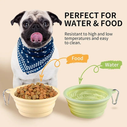 Collapsible Silicone Travel Bowl for Dogs & Cats