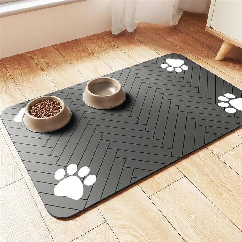 Absorbent Pet Feeding Mat with Non-Slip Backing