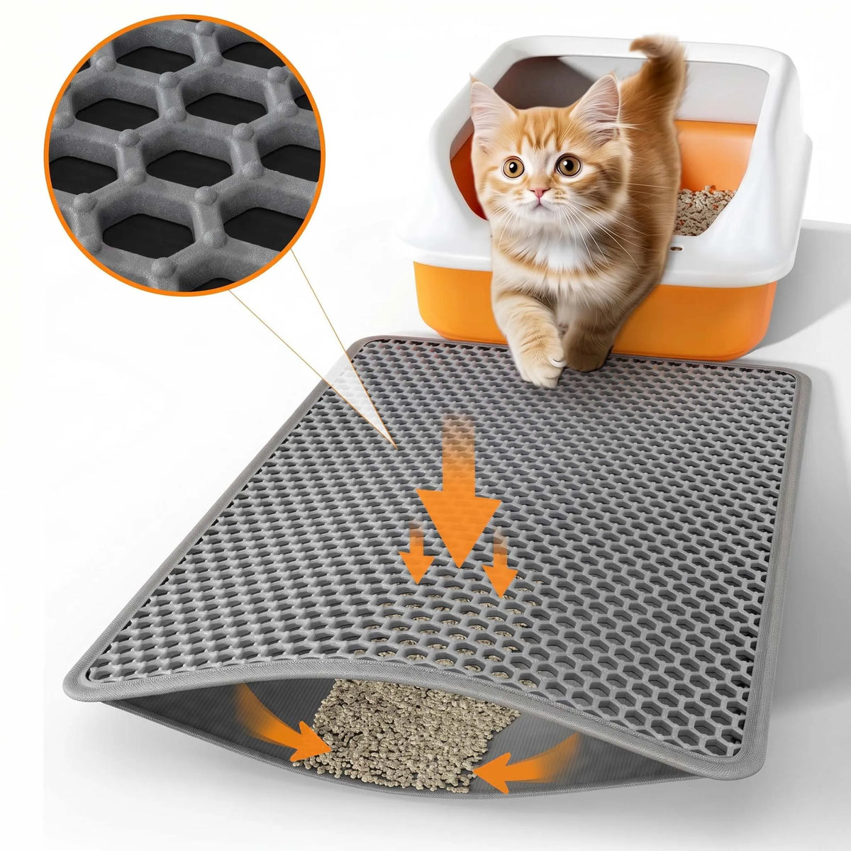 Double Layer Cat Litter Trapping Mat - Waterproof