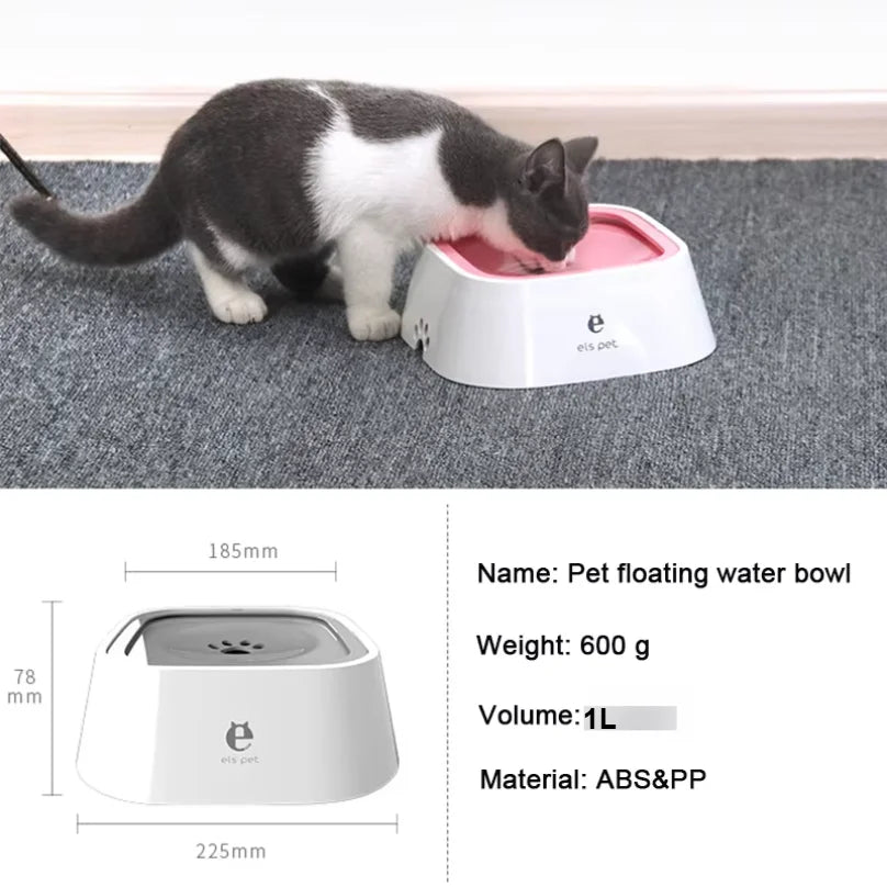 Anti-Spill Floating Water Bowl for Dogs & Cats - 1L