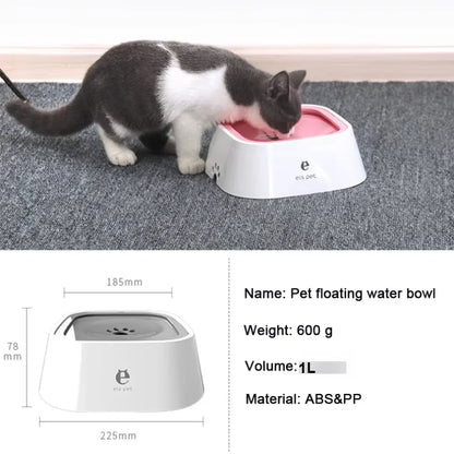 Anti-Spill Floating Water Bowl for Dogs & Cats - 1L