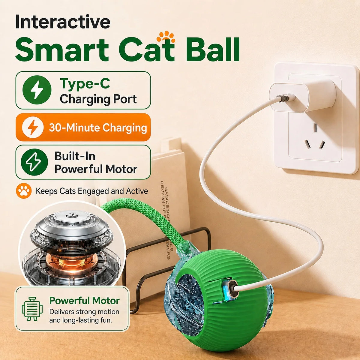 Interactive Ball Toy - Automatic Rolling