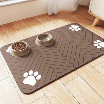 Absorbent Pet Feeding Mat with Non-Slip Backing