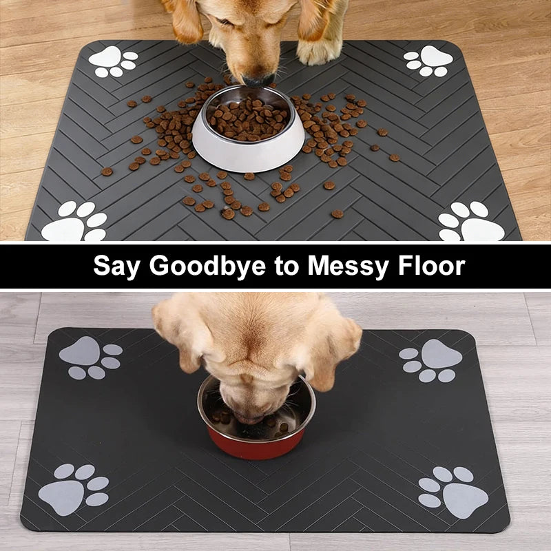 Absorbent Pet Feeding Mat with Non-Slip Backing