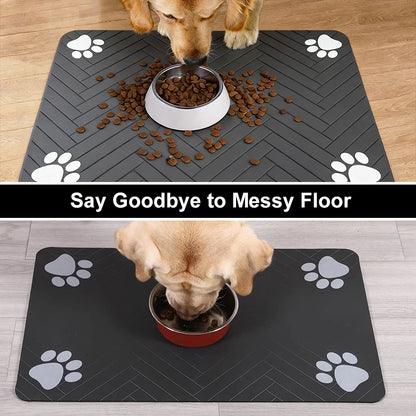Absorbent Pet Feeding Mat with Non-Slip Backing