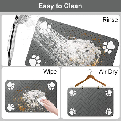 Absorbent Pet Feeding Mat with Non-Slip Backing