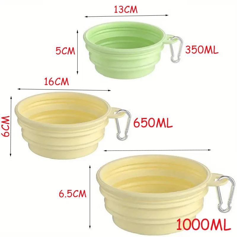 Collapsible Silicone Travel Bowl for Dogs & Cats